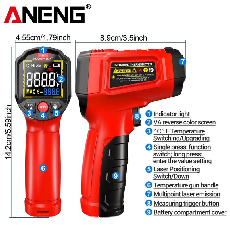 Soap Making Thermometer - Инфракрасный термометр ANENG TH203 -50~600°C ℃